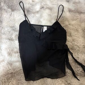 H&M Black Ruffled Camisole